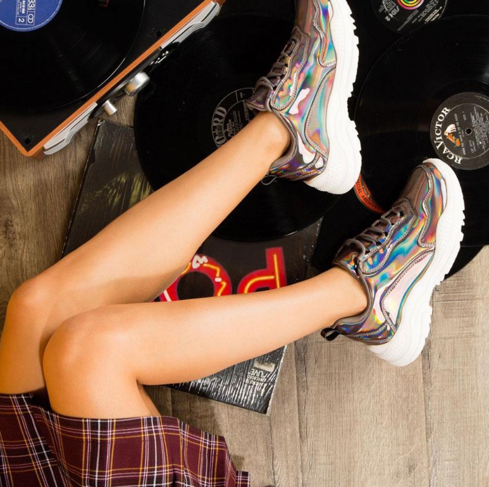 Last Size 9 💎Holographic Patent Platform Sneaker - Picture 8 of 8